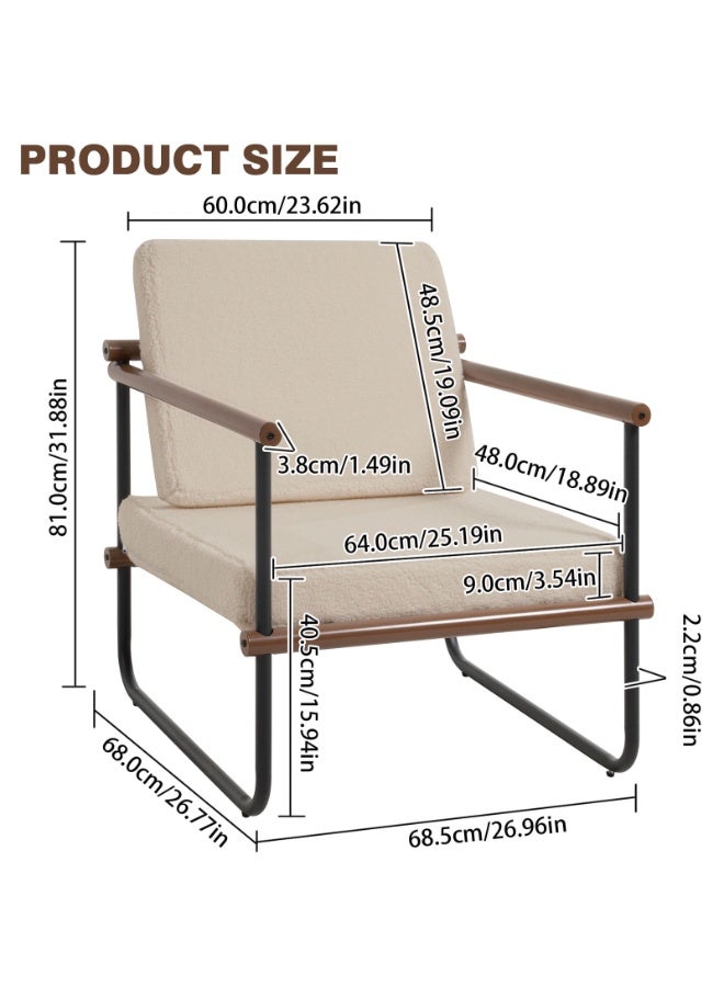 شويوين كرسي قماشي مميز، كرسي بذراعين لغرفة المعيشة، أريكة مفردة، كرسي استرخاء عصري لغرفة النوم، كرسي قراءة منجد، مناسب لغرفة المعيشة والمكتب وغرفة النوم - Image 5